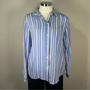 Rails Kate New Haven Stripe Silk Shirt Size Small Business Casual